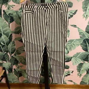 Hollywood & Vine Black & White Stripe Jeans, Juniors 19, Beetlejuice Style